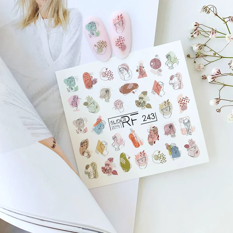 Slider.RF Abstract leaf nail decals / sliders 243