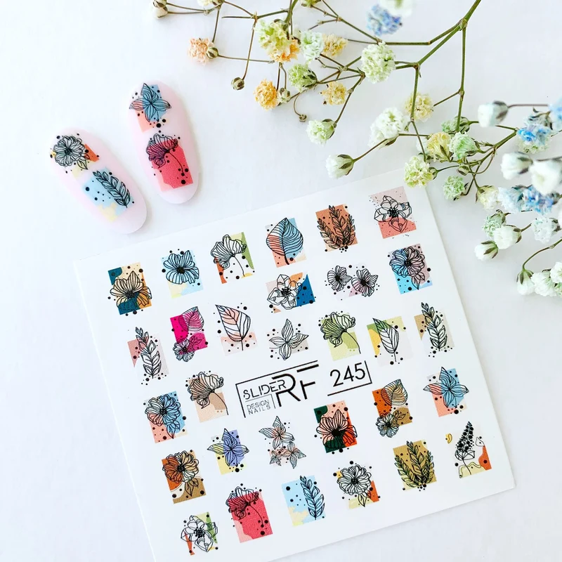 Slider.RF Flower and leaf nail decals / sliders 245