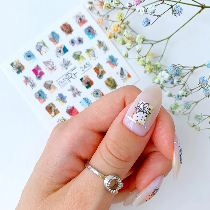 Slider.RF Flower and leaf nail decals / sliders 245