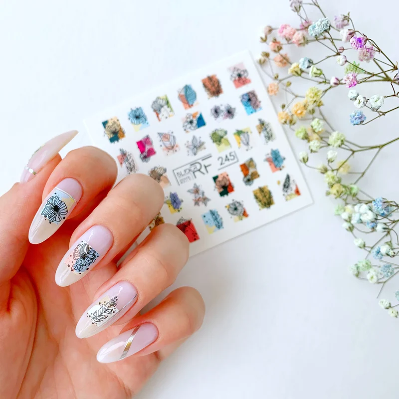 Slider.RF Flower and leaf nail decals / sliders 245