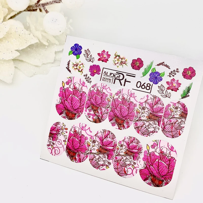 Slider.RF Floral nail decals / sliders 068