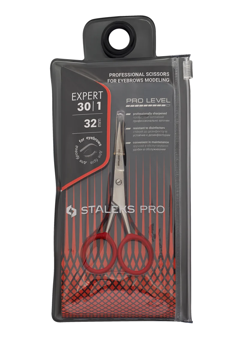 STALEKS PRO Expert 30 eyelash and brow scissors lash and eyebrow manicure nail tools, cuticle cutterSE-30/1