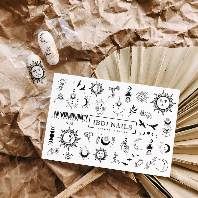 IBDI Sun and Moon nail decals / sliders #508