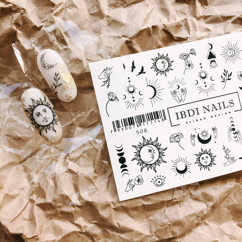 IBDI Sun and Moon nail decals / sliders #508