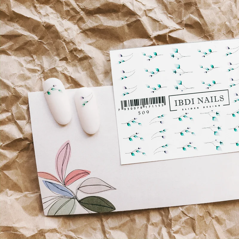 IBDI Floral nail decals / sliders #509