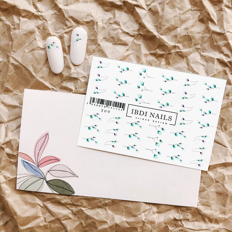 IBDI Floral nail decals / sliders #509