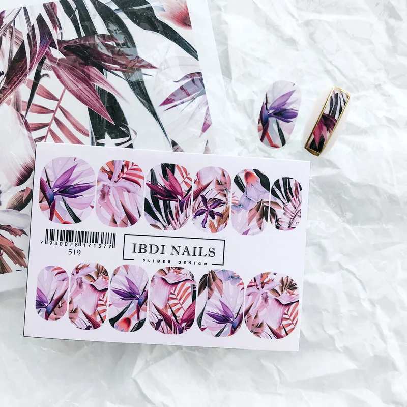 IBDI Floral nail decals / sliders #519
