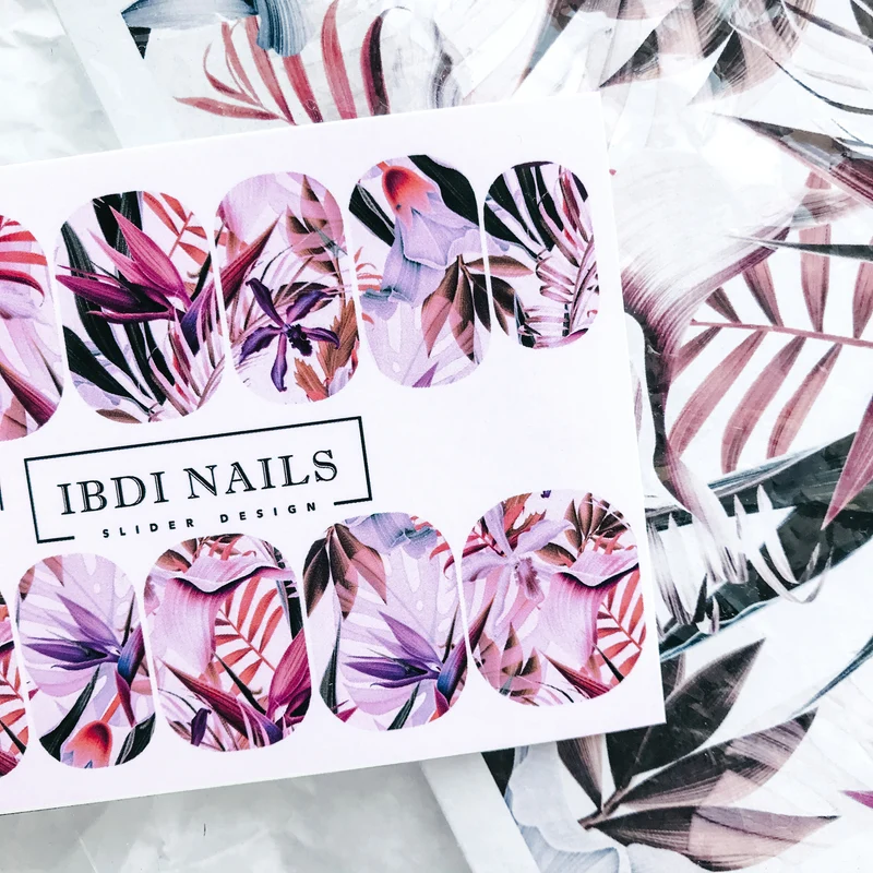 IBDI Floral nail decals / sliders #519