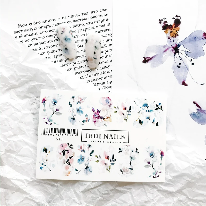 IBDI Floral nail decals / sliders #511