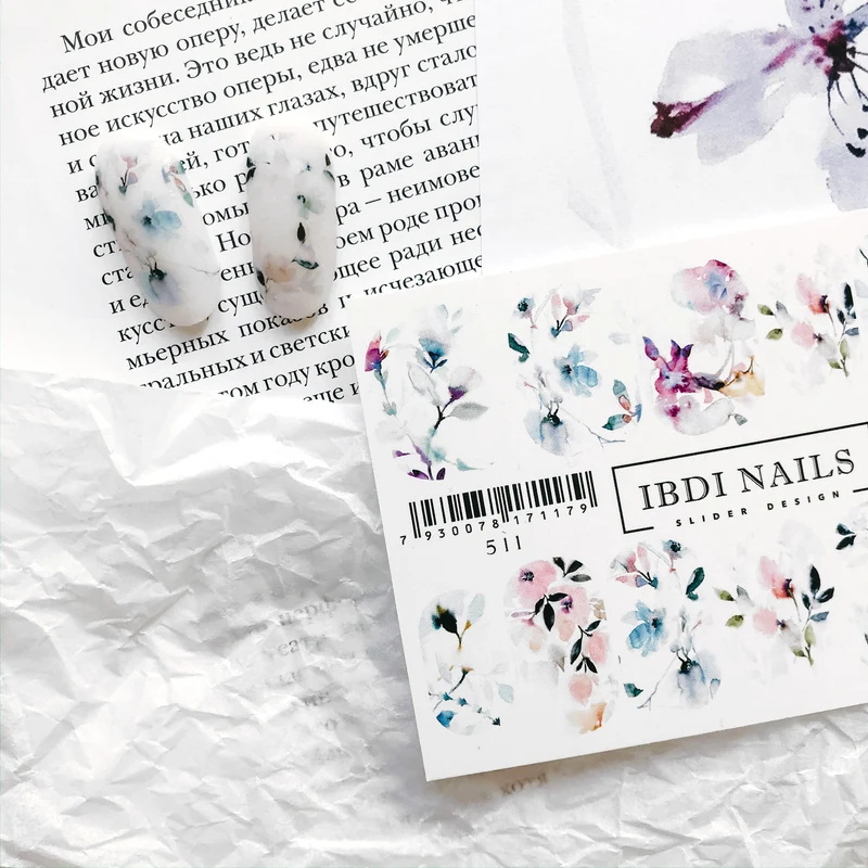 IBDI Floral nail decals / sliders #511