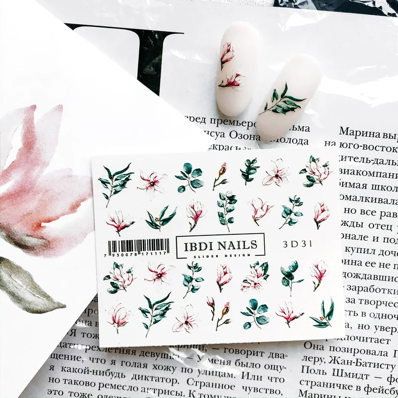IBDI 3D Flower nail decals / sliders #3d 31