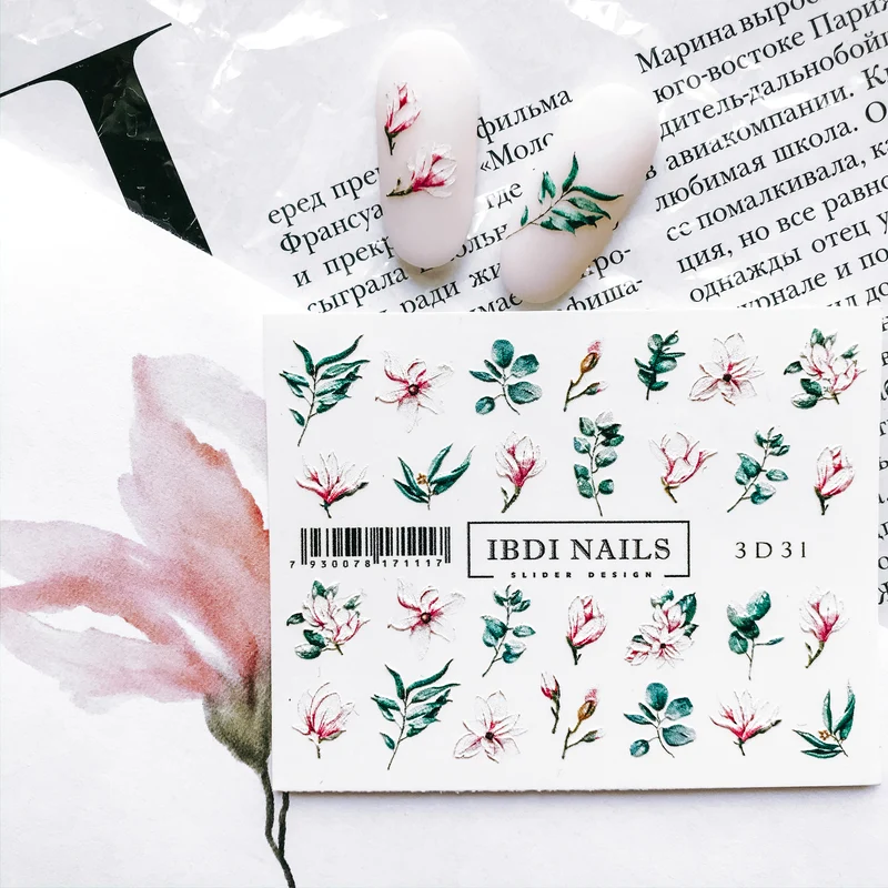 IBDI 3D Flower nail decals / sliders #3d 31