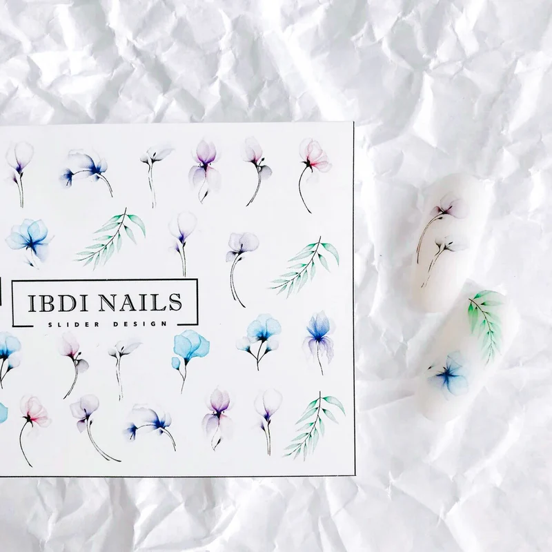 IBDI Flower nail decals / sliders #498
