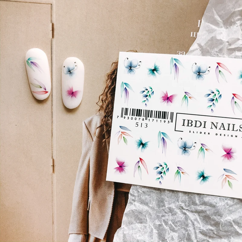 IBDI Flower nail decals / sliders #513