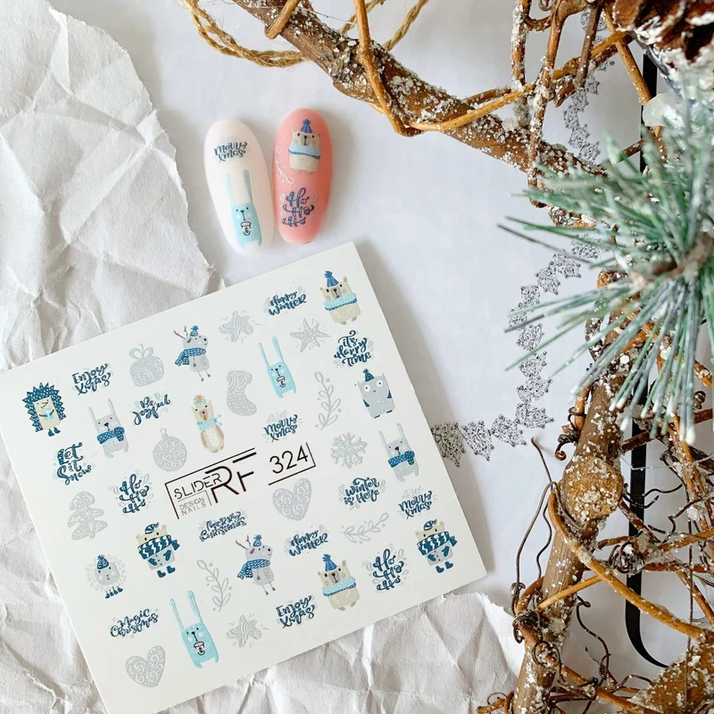 Slider.RF Winter nail decals / sliders 324