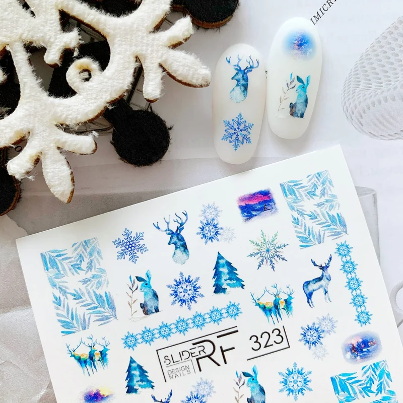 Slider.RF Snowflake / Christmas nail decals / sliders 323
