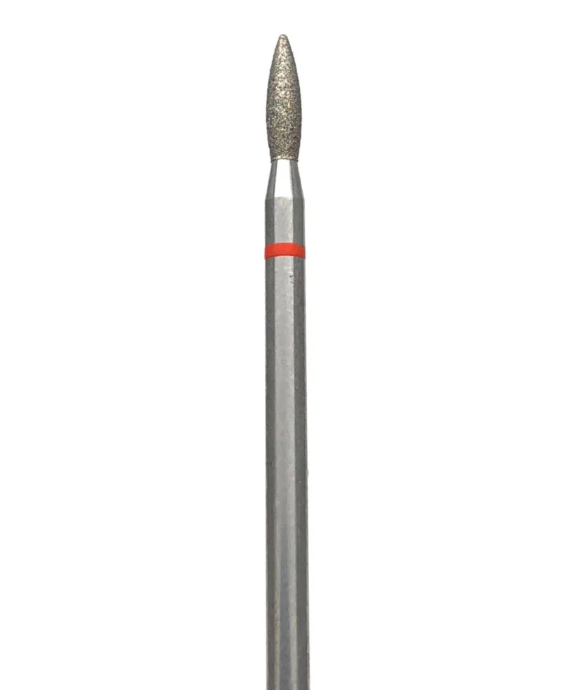 Diamond e-file nail drill bits -flame(drop) with a rounded tip 021, Soft grit, Russian electric file bits