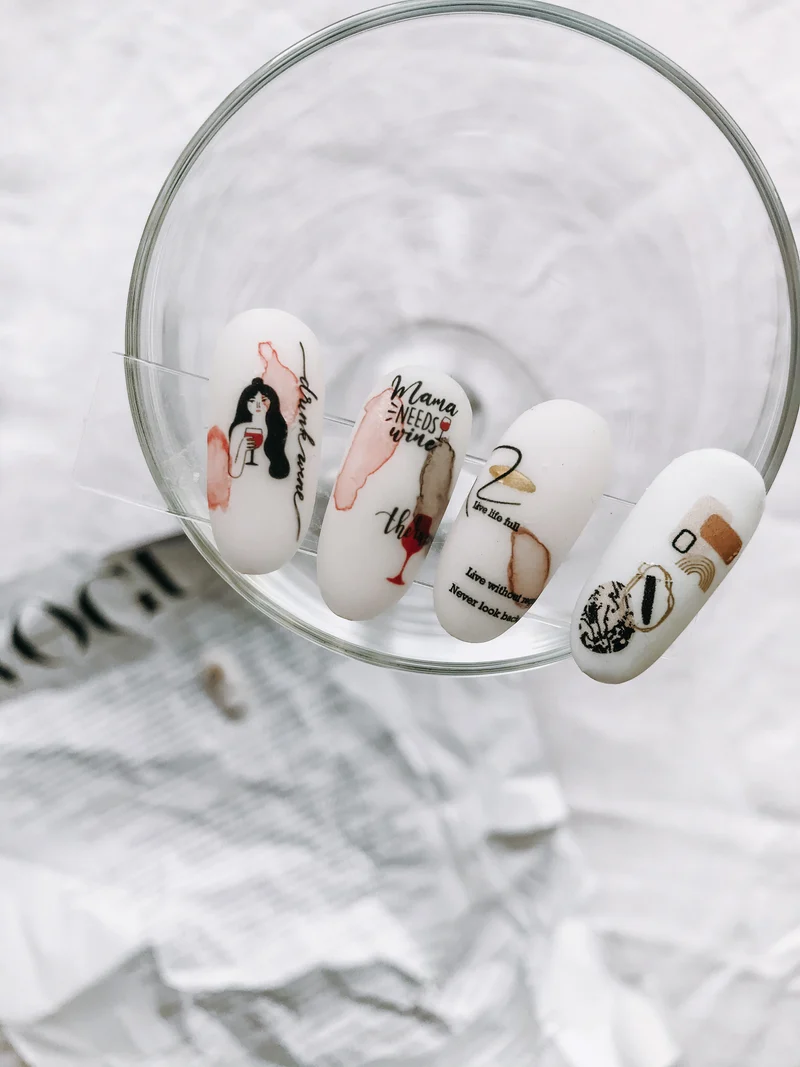 IBDI Wine / Vino nail decals / sliders #523