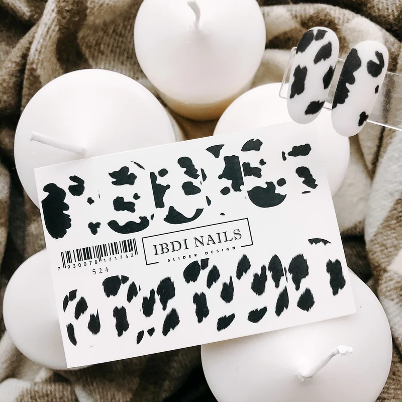 IBDI Cow print nail decals / sliders #524