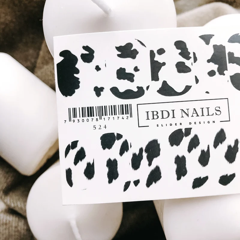IBDI Cow print nail decals / sliders #524