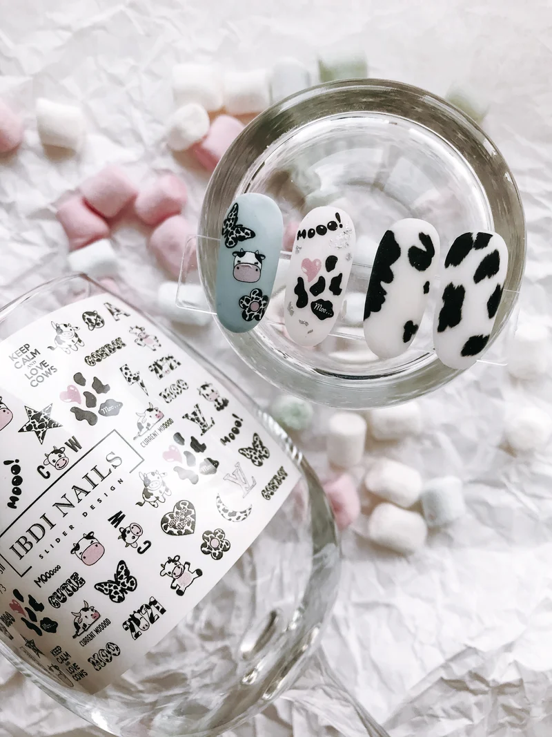IBDI Cow print nail decals / sliders #524
