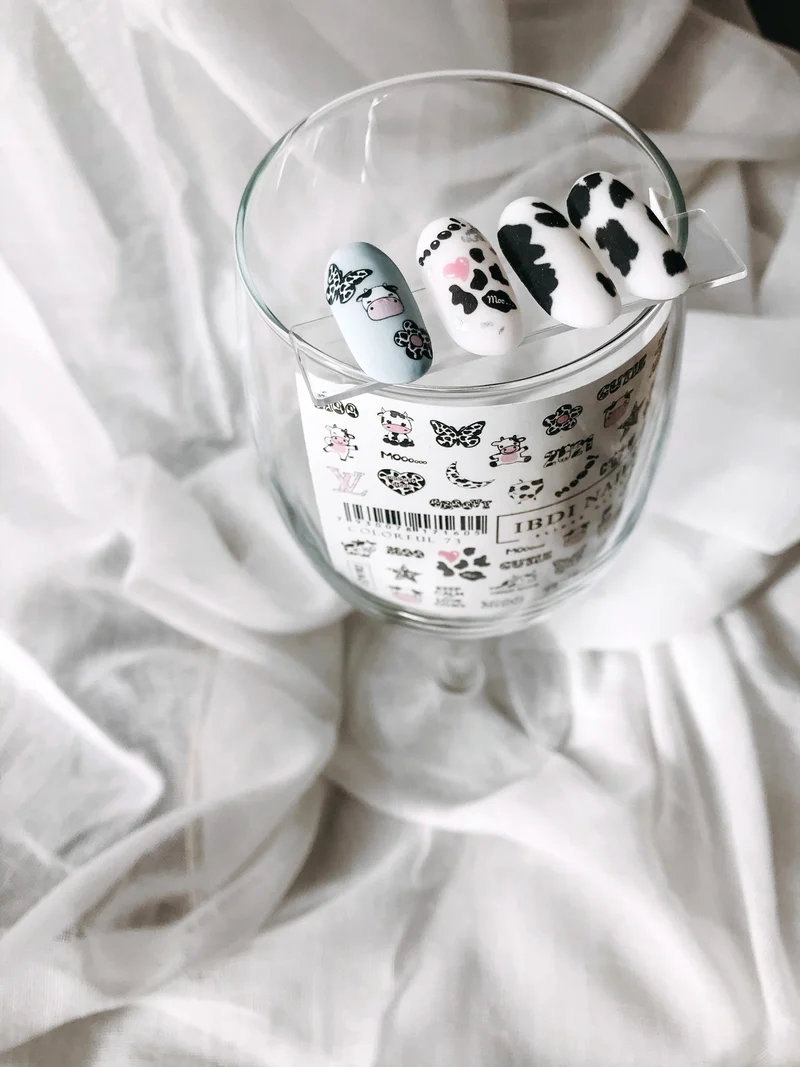 IBDI Cow print nail decals / sliders #524