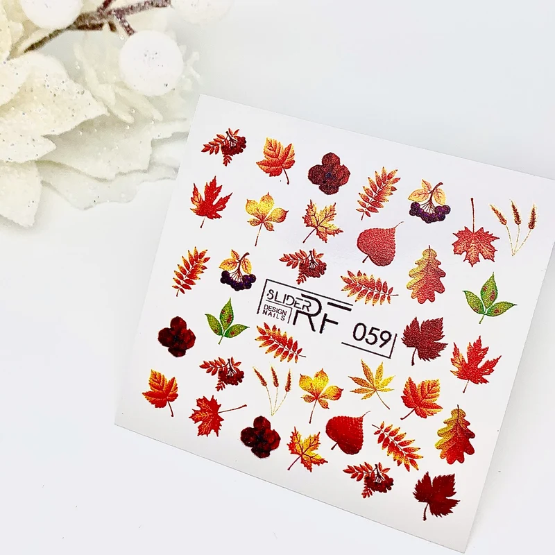 Slider.RF Leaf nail decals / sliders 059