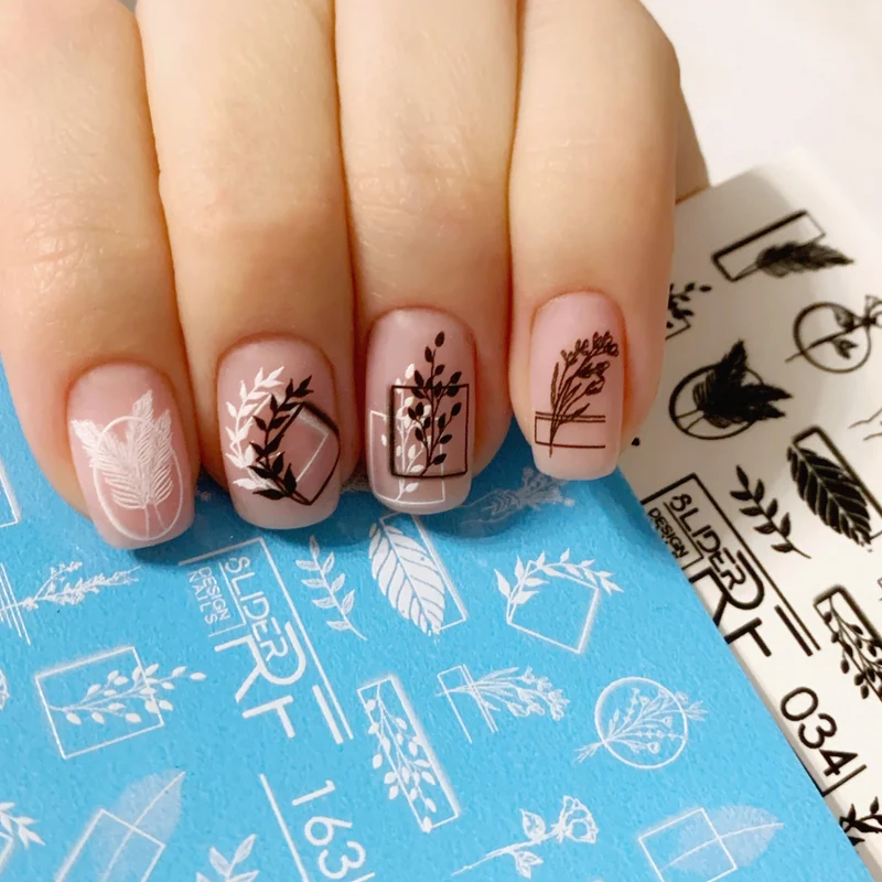 Slider.RF Abstract leaf nail decals / sliders 163