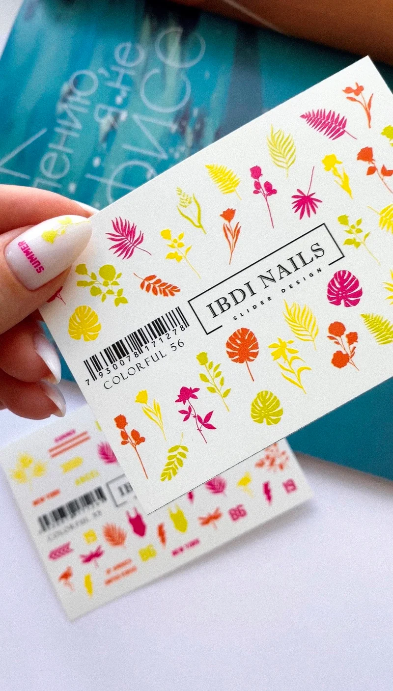IBDI 1986 nail decals / sliders #Colorful 55