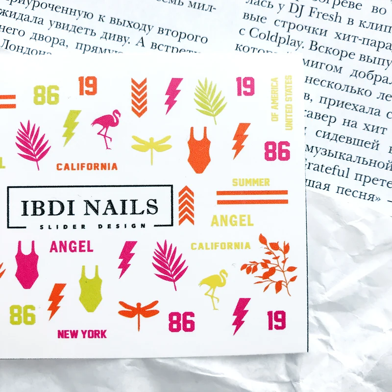 IBDI 1986 nail decals / sliders #Colorful 55