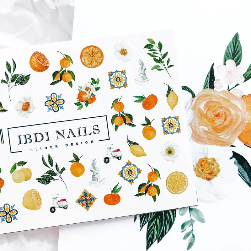 IBDI Fruit and citrus nail decals / sliders #Colorful 53