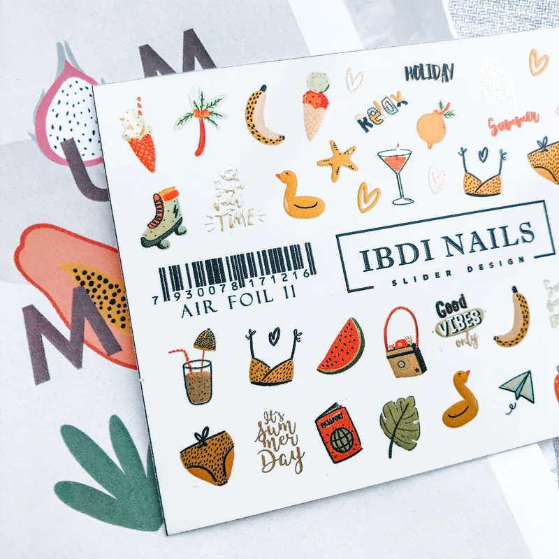 IBDI Animal and fashion nail decals / sliders #Air Foil 11