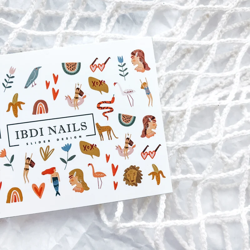 IBDI Animal, flower nail decals / sliders #516