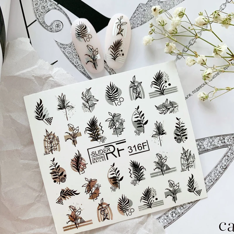 Slider.RF Foil Leaf nail decals / sliders 316F