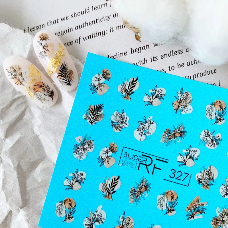 Slider.RF Flower nail decals / sliders 327