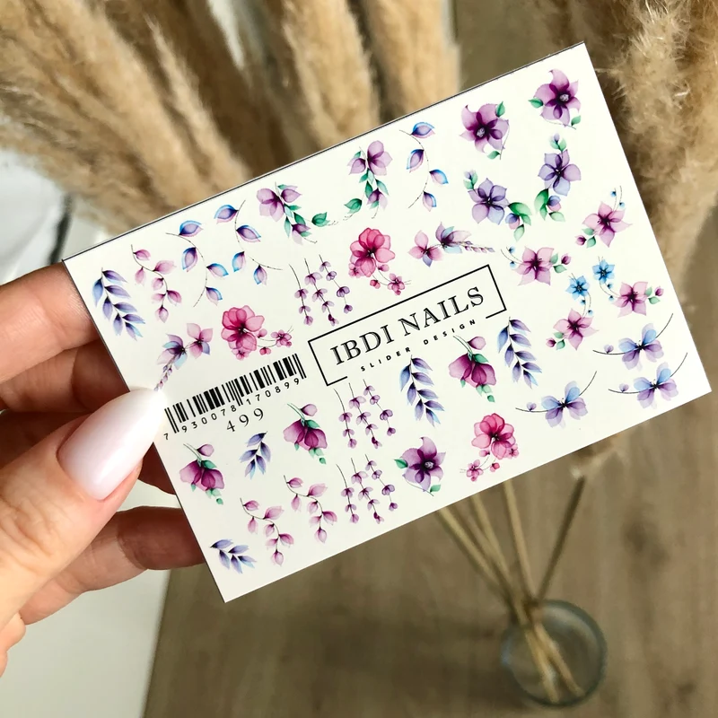 IBDI Flower nail decals / sliders #499