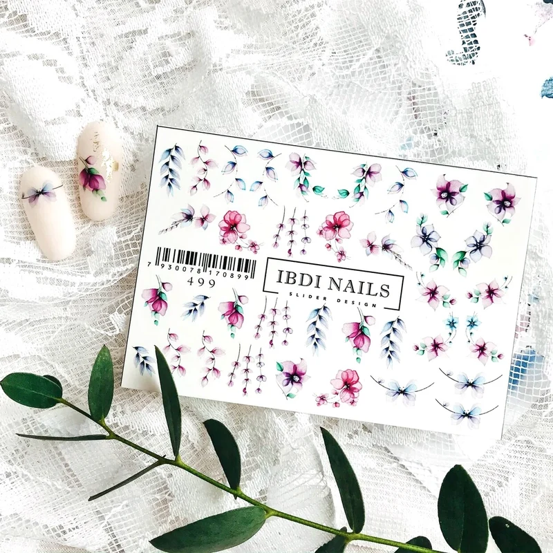 IBDI Flower nail decals / sliders #499