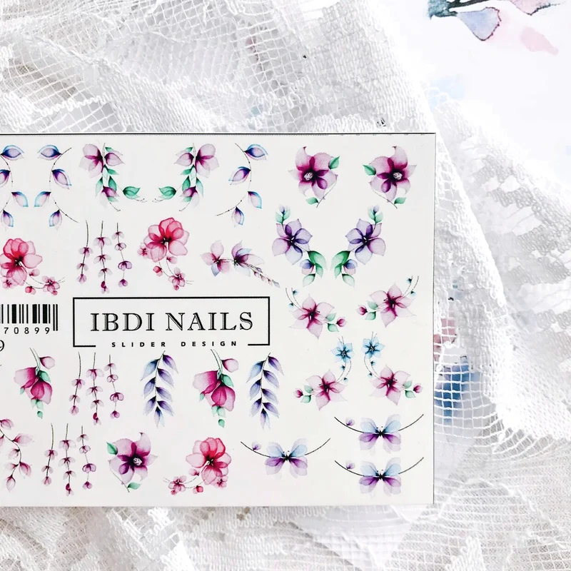 IBDI Flower nail decals / sliders #499