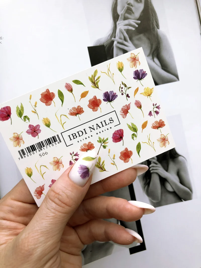 IBDI Flower nail decals / sliders #506