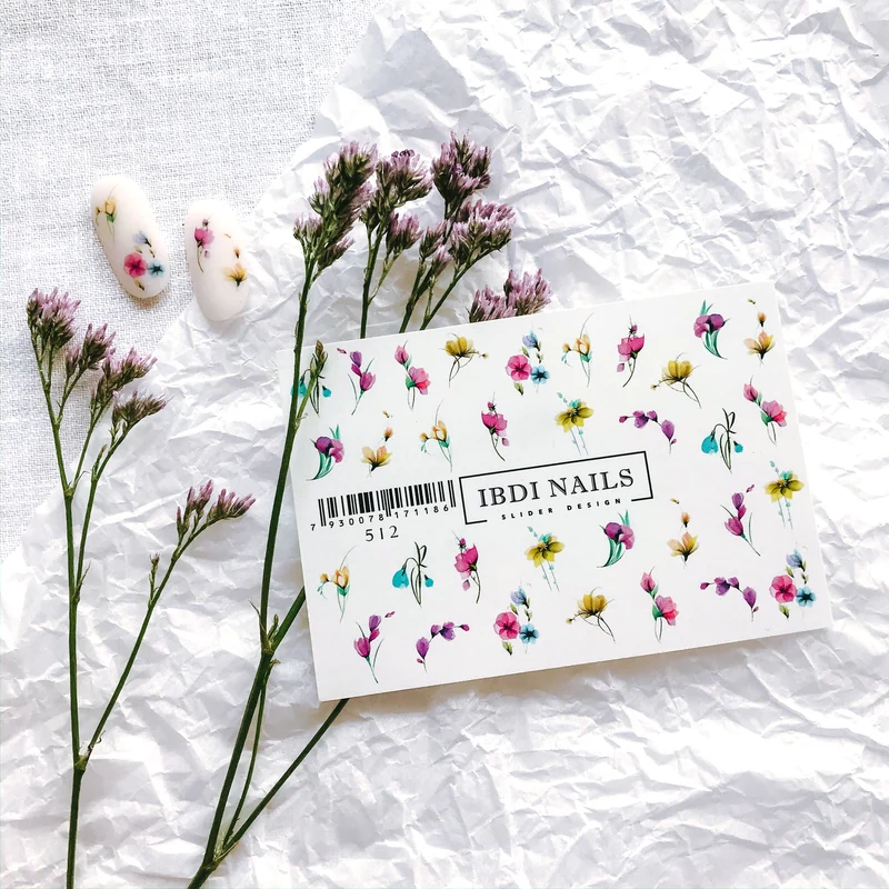 IBDI Flower nail decals / sliders #512