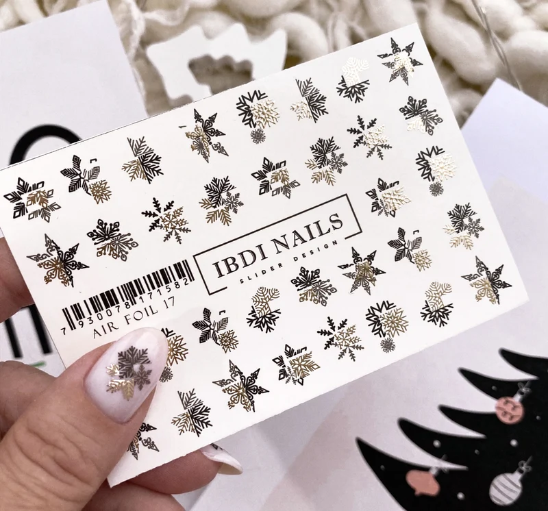 IBDI Snowflake nail decals / sliders AIR FOIL 17