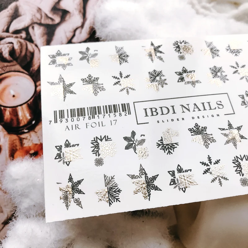IBDI Snowflake nail decals / sliders AIR FOIL 17