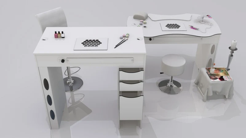 Nageltisch inkl. Absaugung mit 3 Schubladen rechts L-500 "FantasTisch"