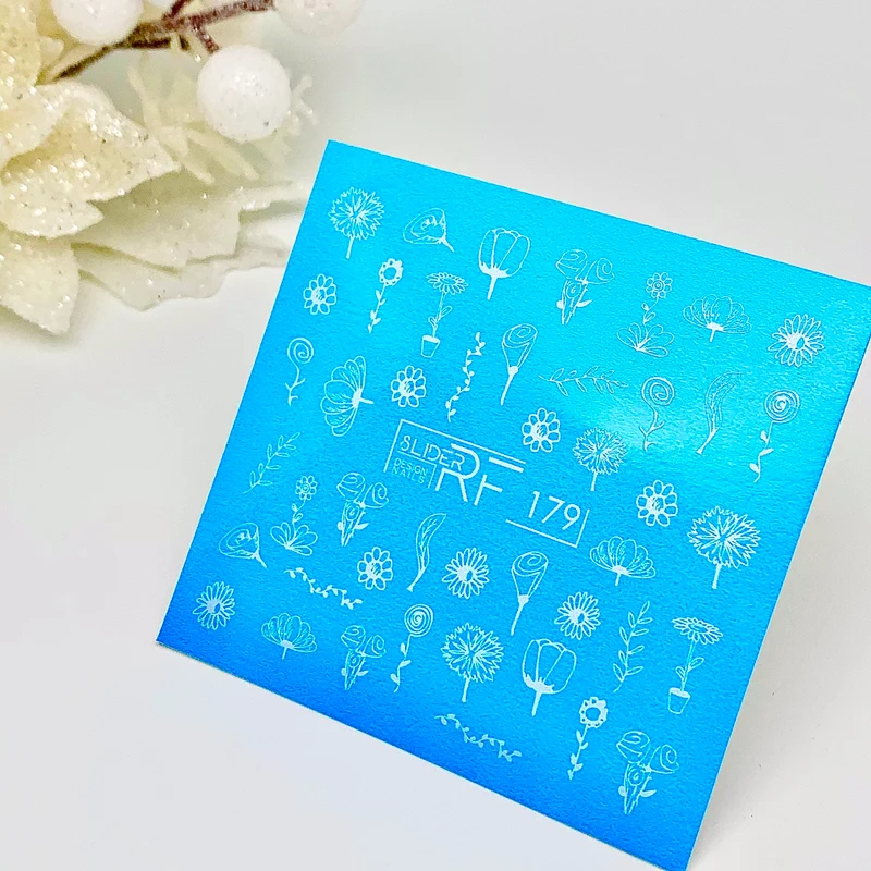 Slider.RF Flower nail decals / sliders 179