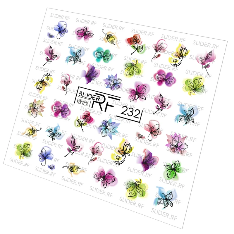 Slider.RF Flower nail decals / sliders 232