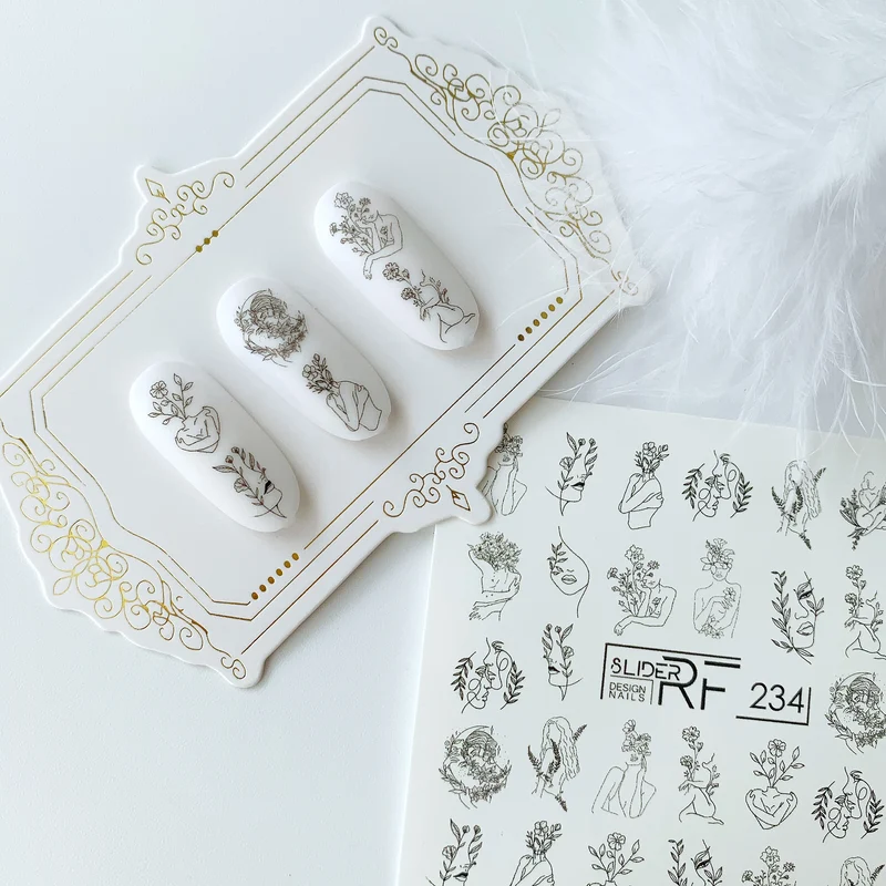 Slider.RF Abstract woman nail decals / sliders 234