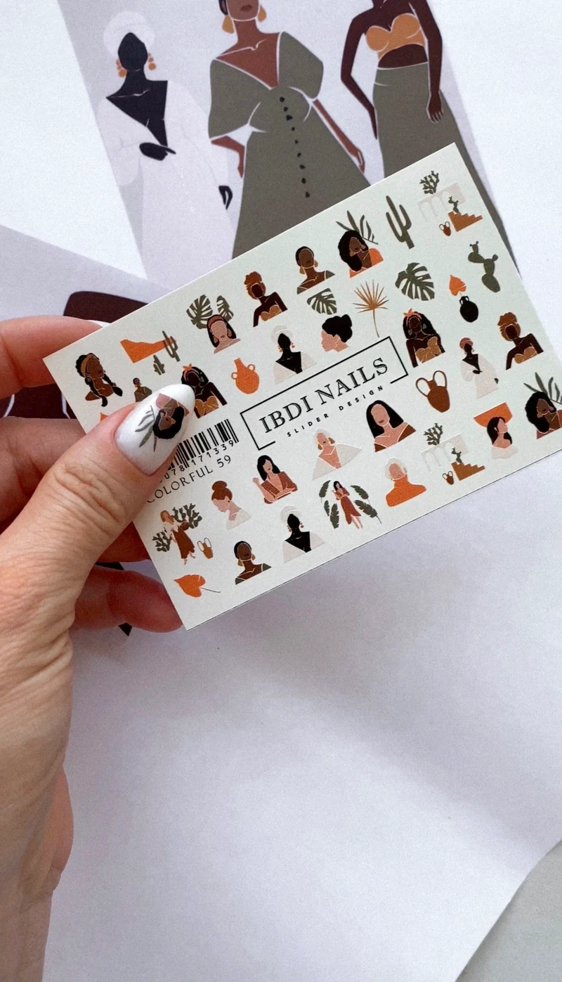 IBDI Leaf and Fashion nail decals / sliders #Colorful 59
