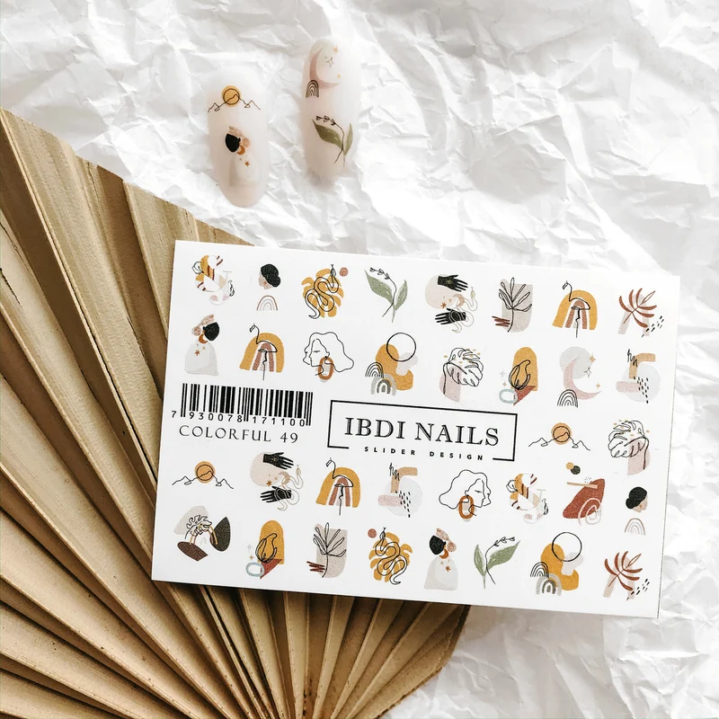 IBDI Leaf and Fashion nail decals / sliders #Colorful 49
