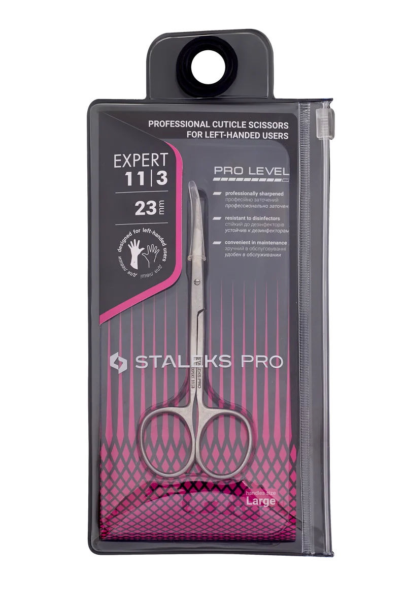 STALEKS PRO Expert 11 left handed nail scissors 23mm working part, manicure nail tools, cuticle cutter SE-11/3