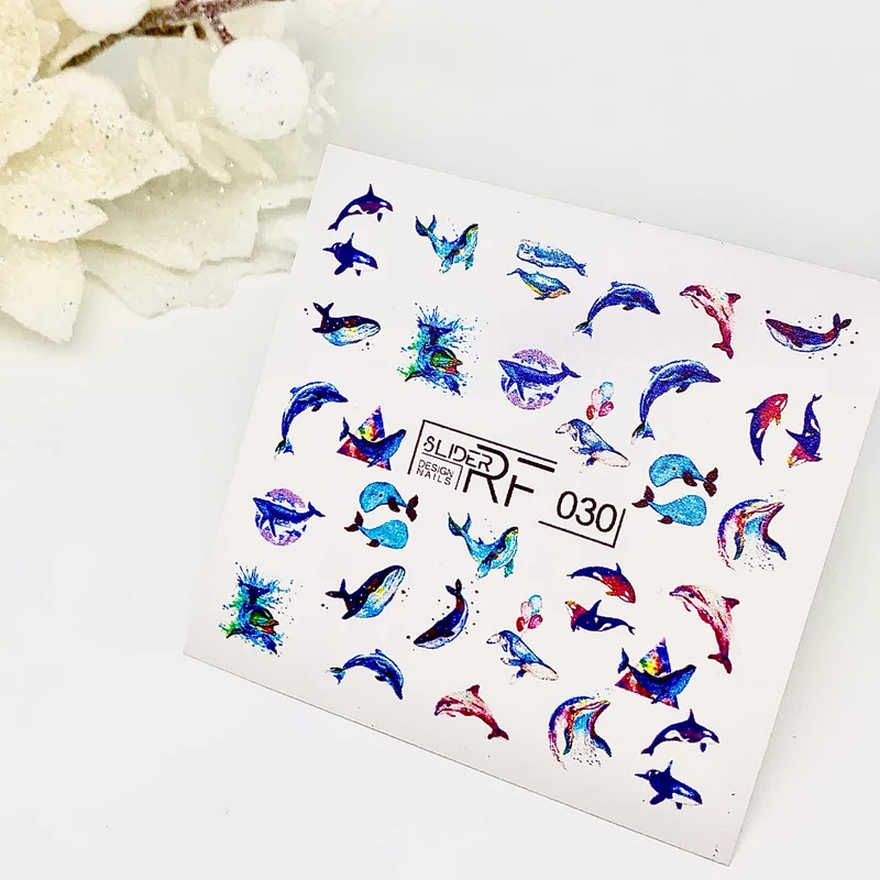 Slider.RF Dolphin nail decals / sliders 030